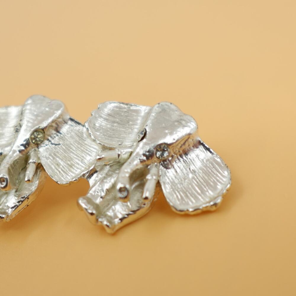 Elephant Brooch Silver-Tone Rhinestone Eye‎ Novelty Pin - Picture 6 of 12